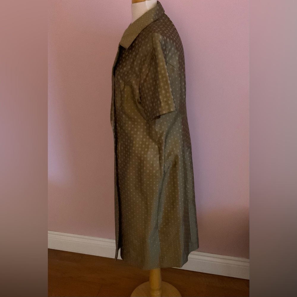 Vintage Olive Green Double-Breasted Dress - Picture 3 of 10